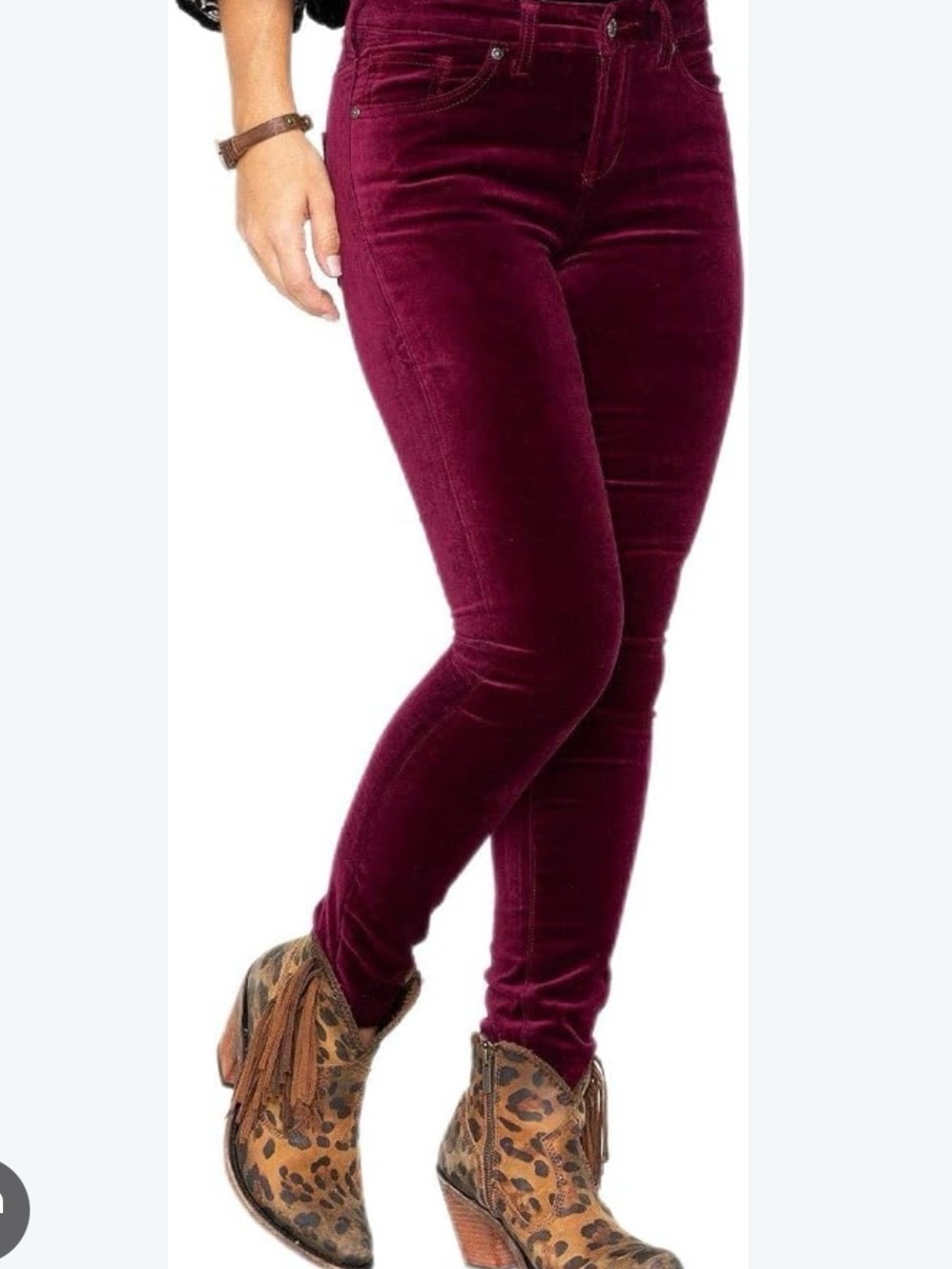 Silver Jeans Wine Velvet High-Rise Skinny Pants